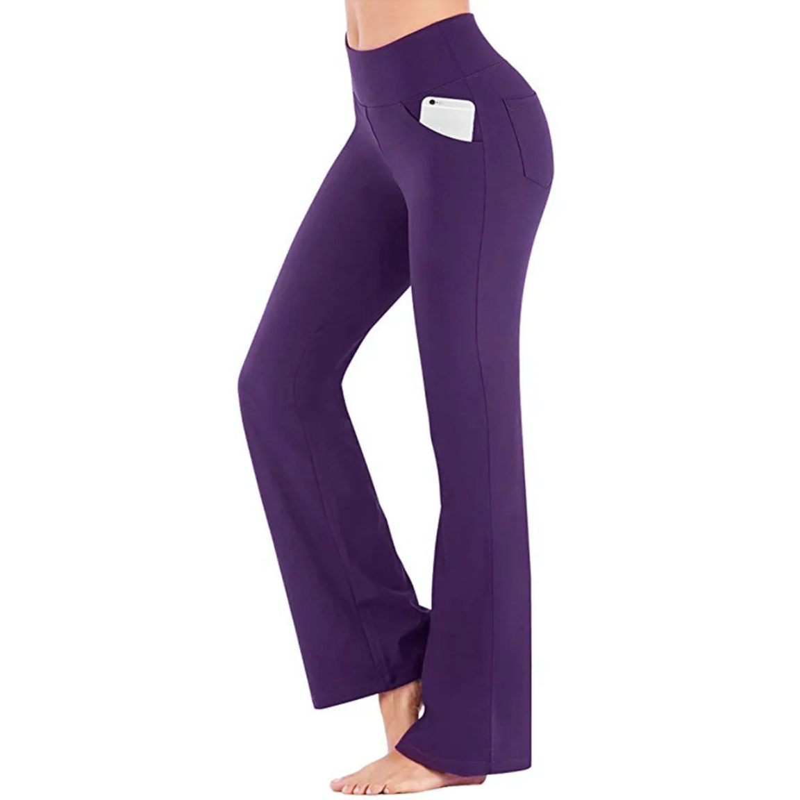 Women's Stylish Stretch Yoga Pants with High Waist and Phone Bag