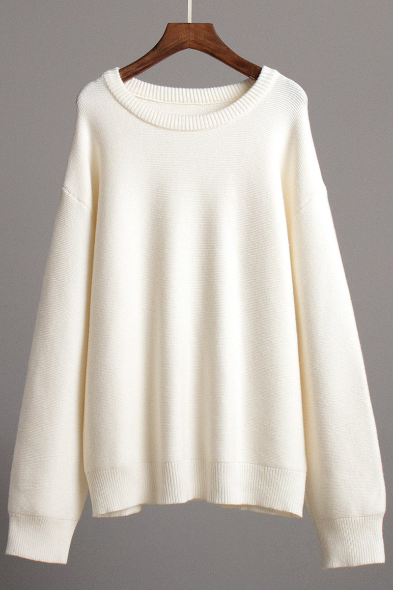 Women's Comfortable Knit Sweater with Round Neckline