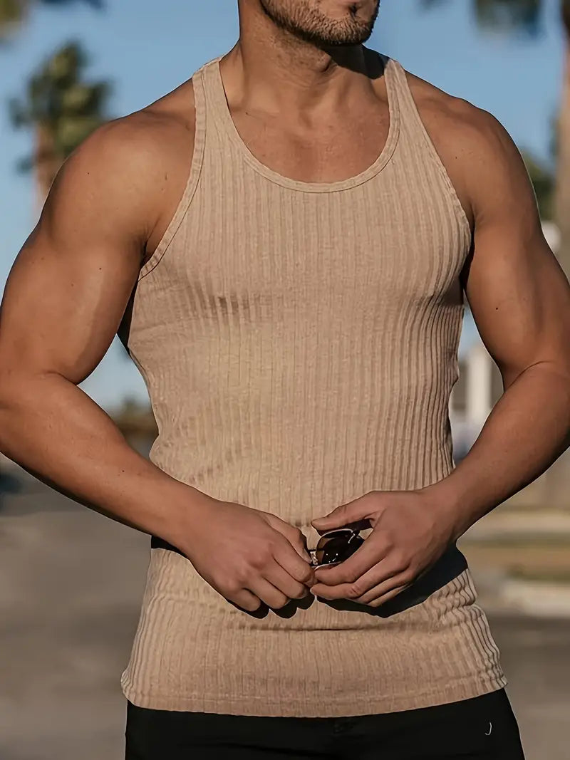 Variant image for Men's Comfortable Breathable Fabric Tank Top with Versatile Design-13