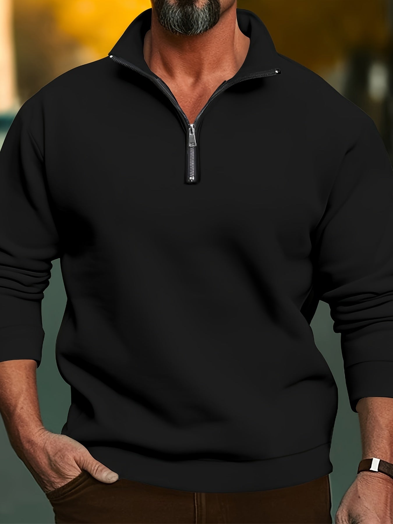 Variant image for Men's Casual Knitting Sweater with Half Zip for Comfort and Versatile Style-13