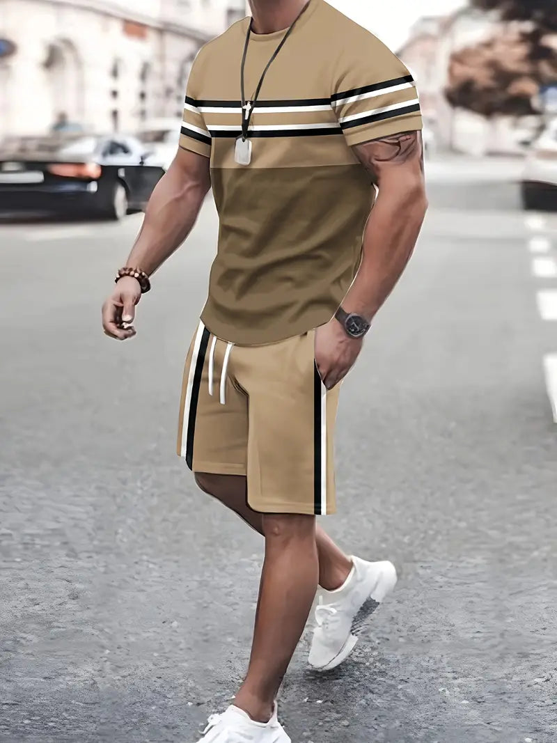 Variant image for Men's Trendy Cotton T-Shirt with Color Block Design-1