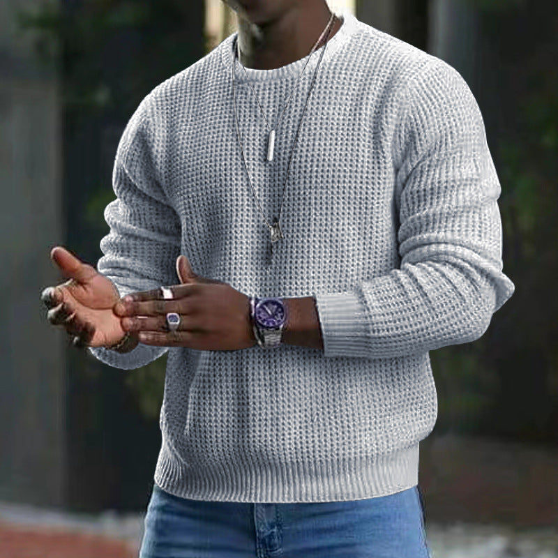 Men's Casual Solid Color Knitted Sweater | Perfect for All Seasons