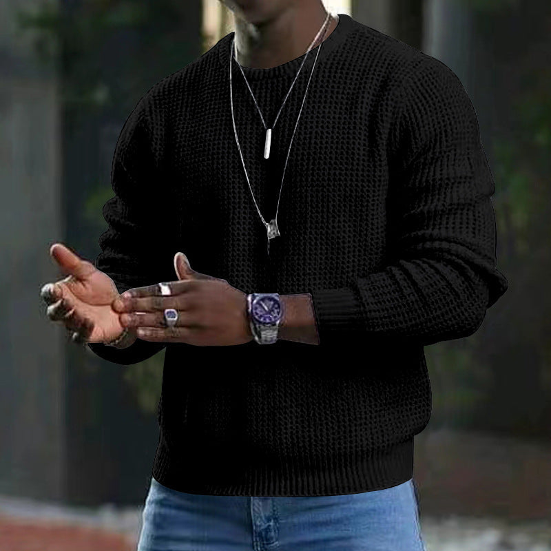 Men's Casual Solid Color Knitted Sweater | Perfect for All Seasons