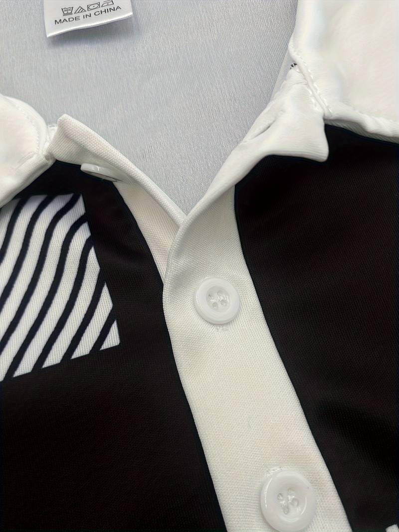 Men's Comfortable Knitted Shirt with Retro Color Block Design