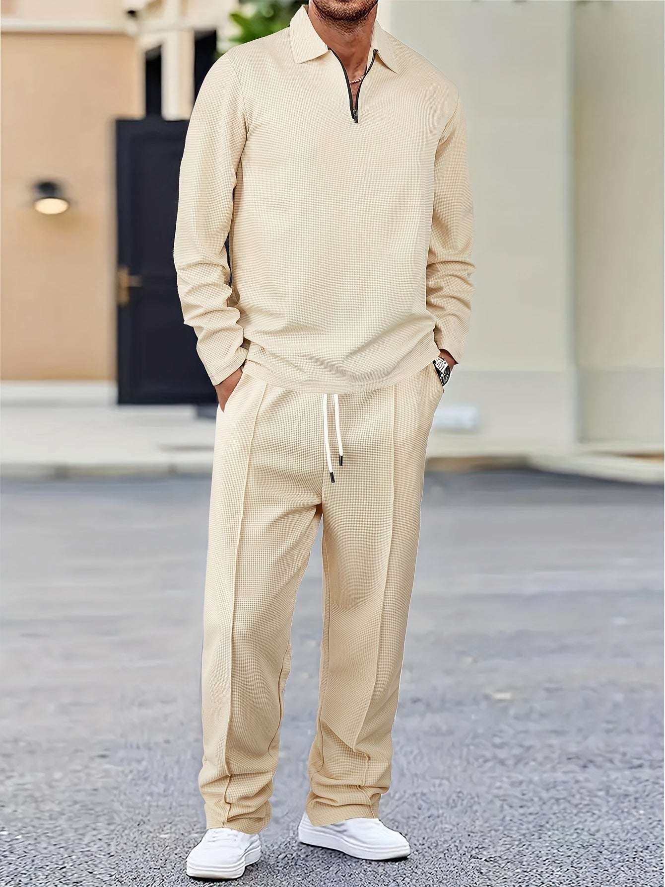 Men's Classic Half-zip Sweater with Drawstring Pants Tracksuit | Perfect for All Seasons