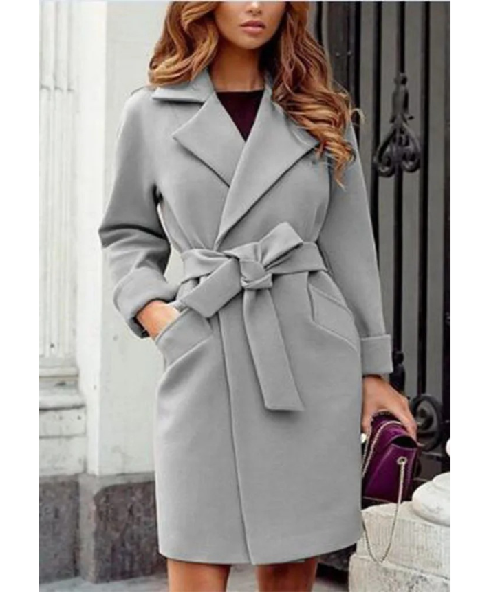 Women's Elegant Trench Coat with Belt and Lapel | Perfect for All Seasons