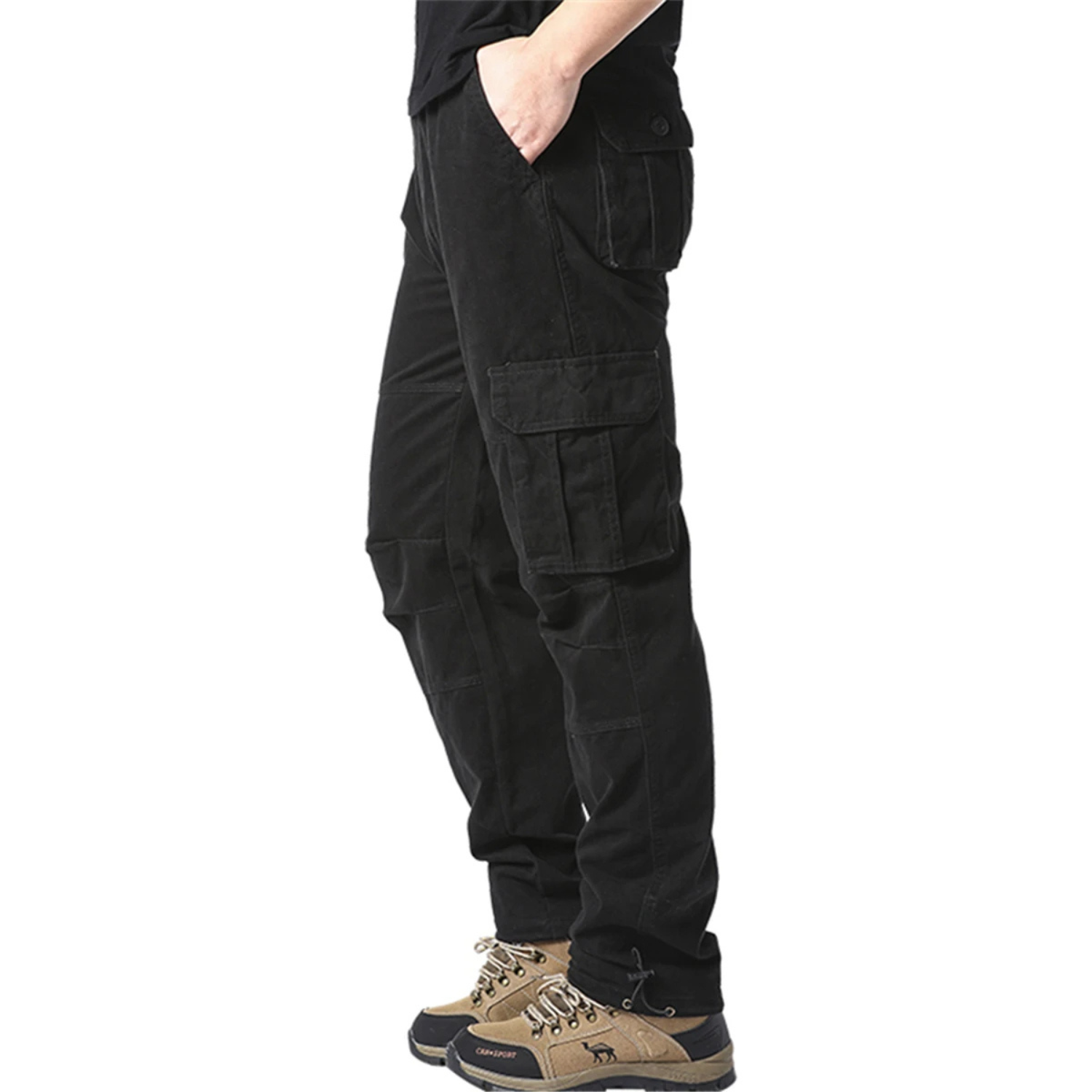 Variant image for Men's Stylish Stretch Fabric Cargo Pants with Tactical Pockets-17