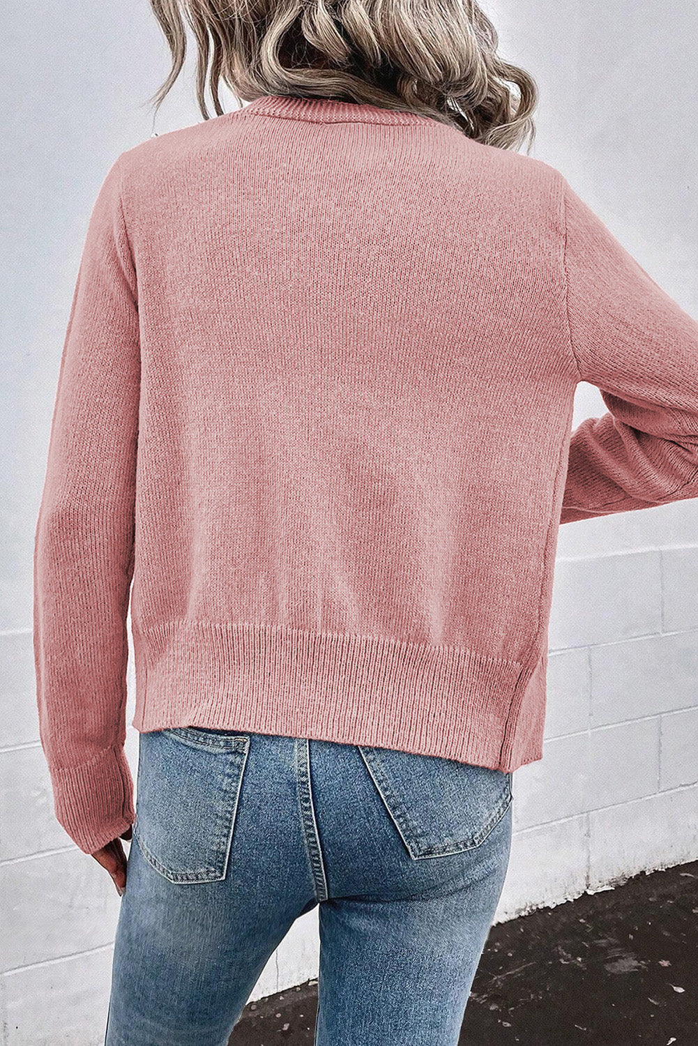 Women's Elegant Textured Mesh Cardigan with Pearl Embellishments