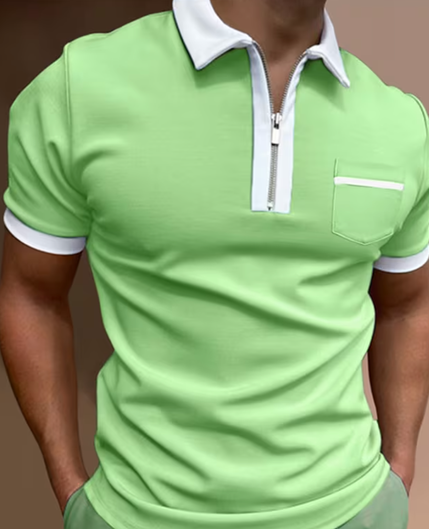 Men's Elegant Muscle Fit Poloshirt with Collar and Sleeve Detail | Perfect for Casual Days