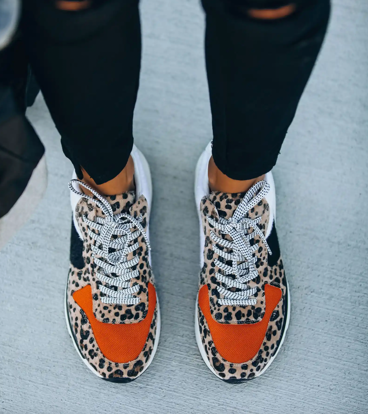 Women's Trendy Suede Gymnastics Shoes with Distinctive Leopard Print