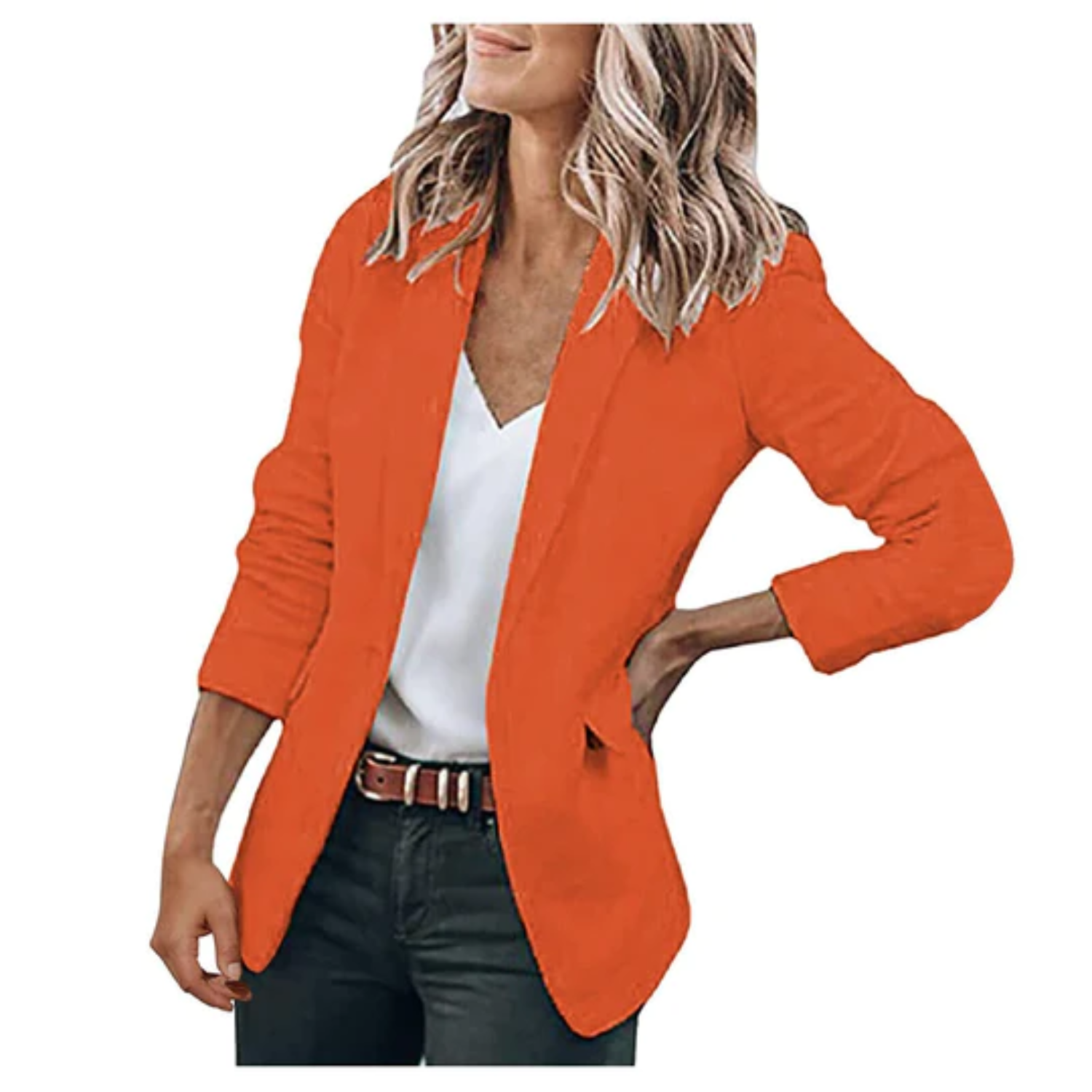 Women's Classic Solid Color Blazer with Pockets | Perfect for All Seasons