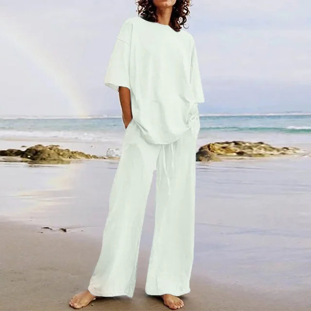Variant image for Women's Elegant Cotton Loungewear Set with Casual Bag Design-41