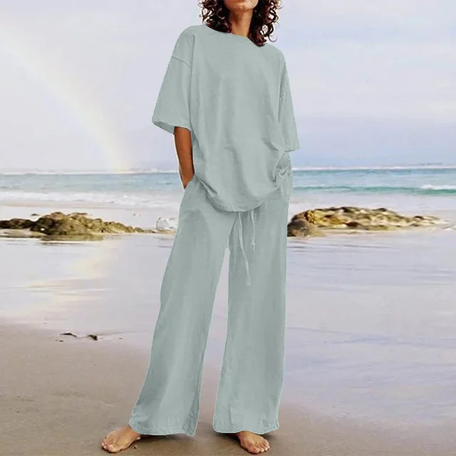 Variant image for Women's Elegant Cotton Loungewear Set with Casual Bag Design-17