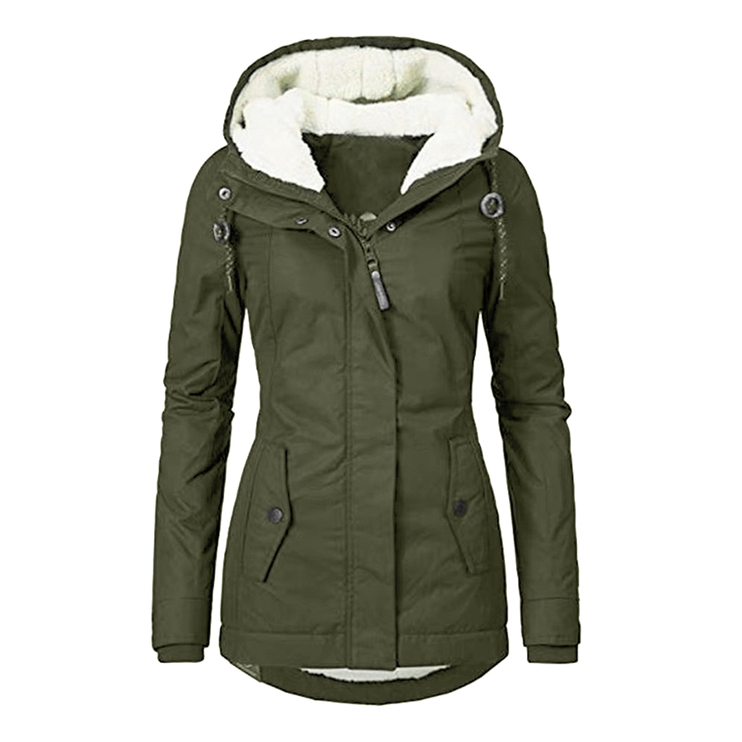 Women's Elegant High-Quality Polyester Jacket with Hood