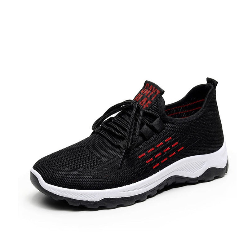 Women's Comfortable Stretch Fabric Sneakers with Decorative Toe Cap