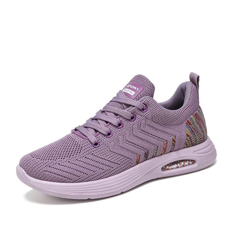 Women's Comfortable Textile Sneakers with Padded Ankle Collar