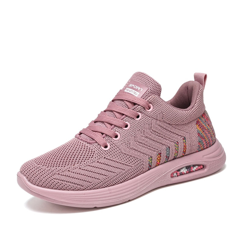 Women's Comfortable Textile Sneakers with Padded Ankle Collar