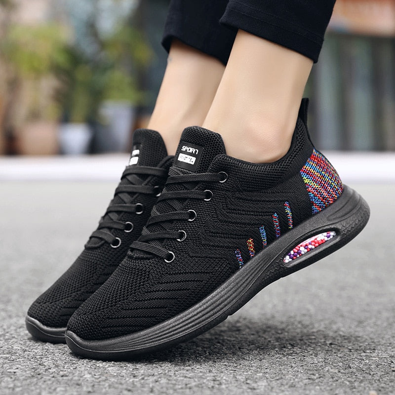 Variant image for Women's Comfortable Textile Sneakers with Padded Ankle Collar-1