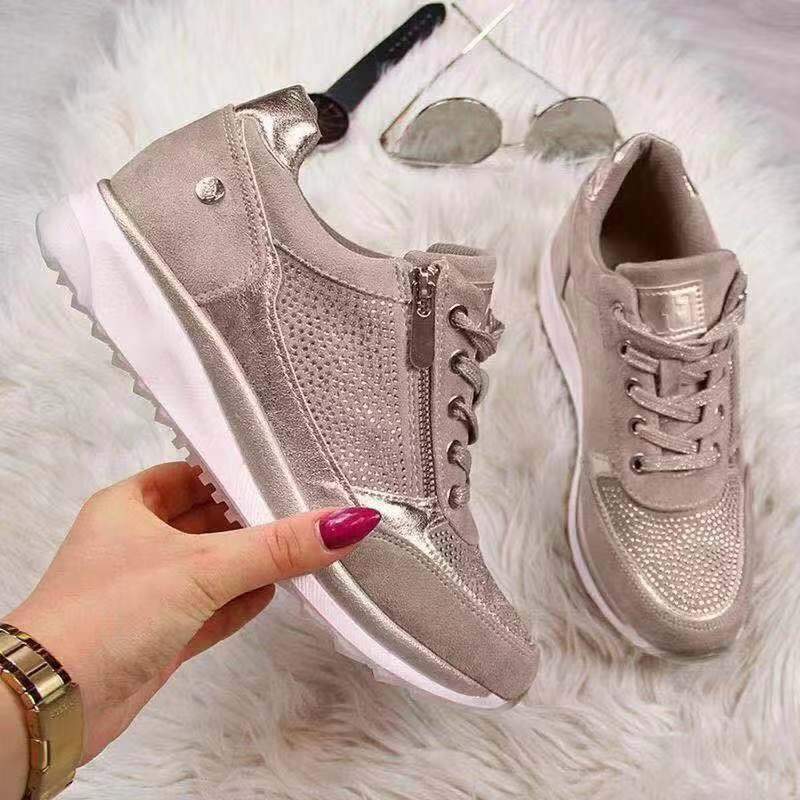 Women's Stylish Ergonomic Sneakers with Side Zipper