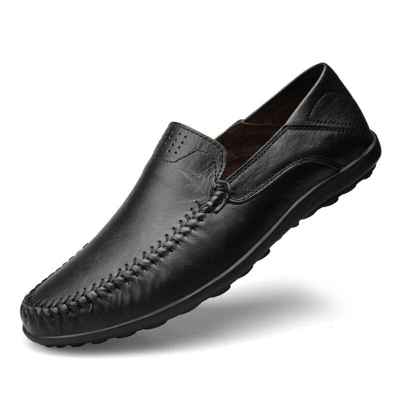 Men’s Breathable Vegan Leather Loafers with Stitch Style | Perfect for Casual Days