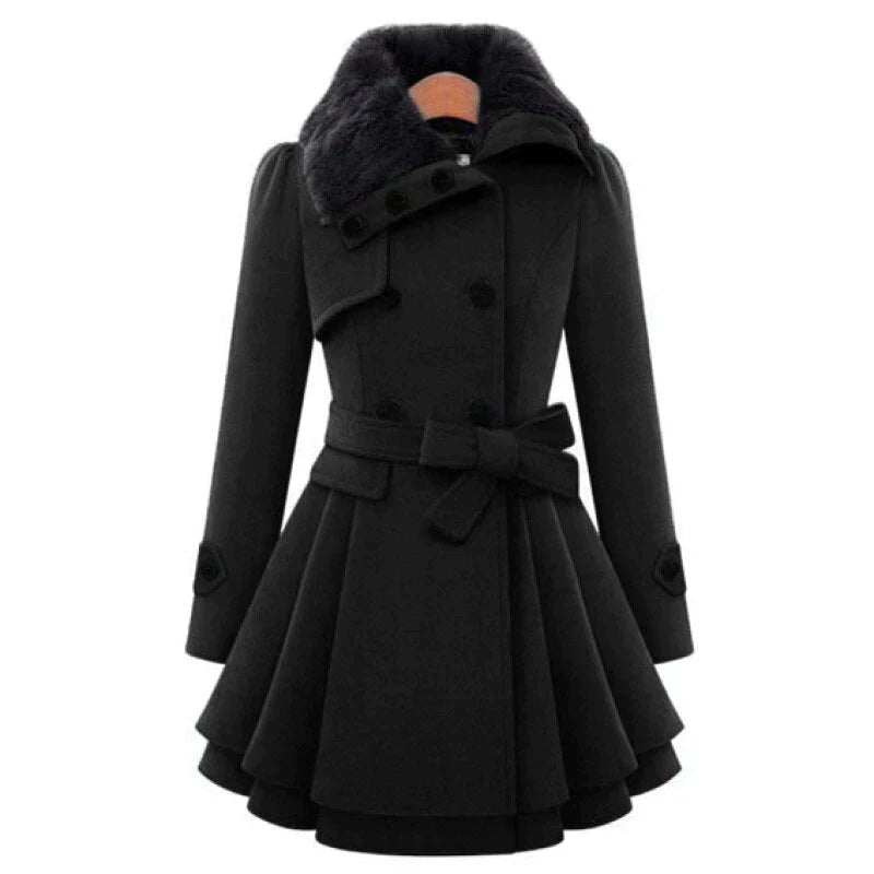 Women's Stylish High-Quality Fabric Winter Jacket with Fur Lining