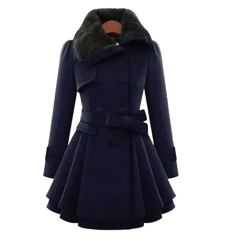 Variant image for Women's Stylish High-Quality Fabric Winter Jacket with Fur Lining-11