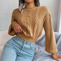 Women's Stylish Soft Sweater with Braided Accents