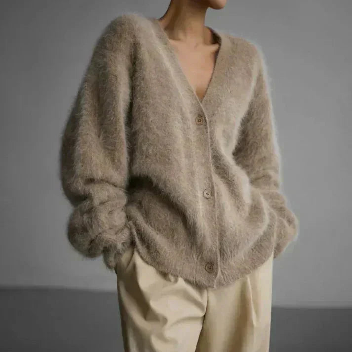 Variant image for Women's Elegant Vegan Cashmere Sweater with V Collar-1