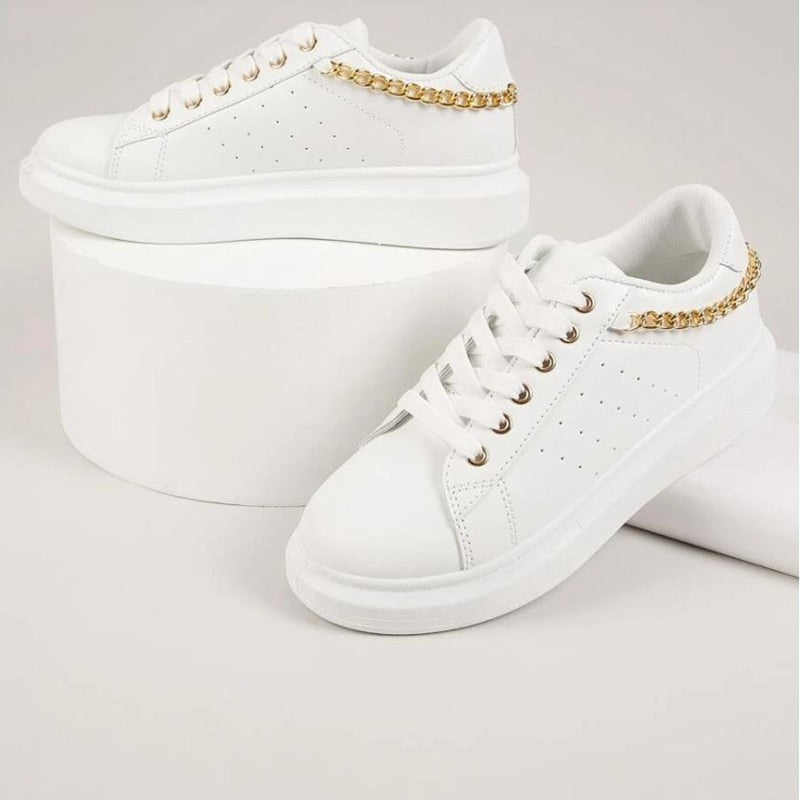 Variant image for Women's Stylish Synthetic Leather Sneakers with Padded Ankle Collar-17