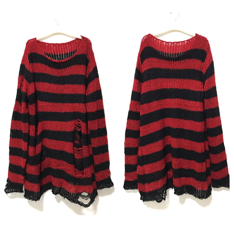 Variant image for Women's Chic Loose-Fitting Sweater with Trendy Cutouts-3