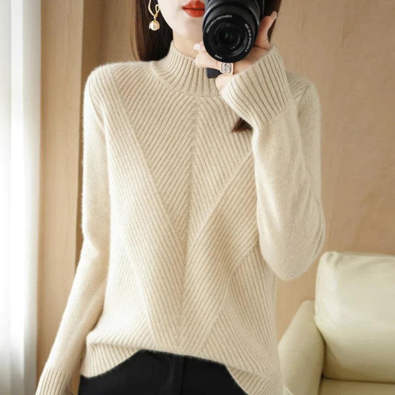 Variant image for Women's Cozy Knit Oversized Sweater with Relaxed Fit-6