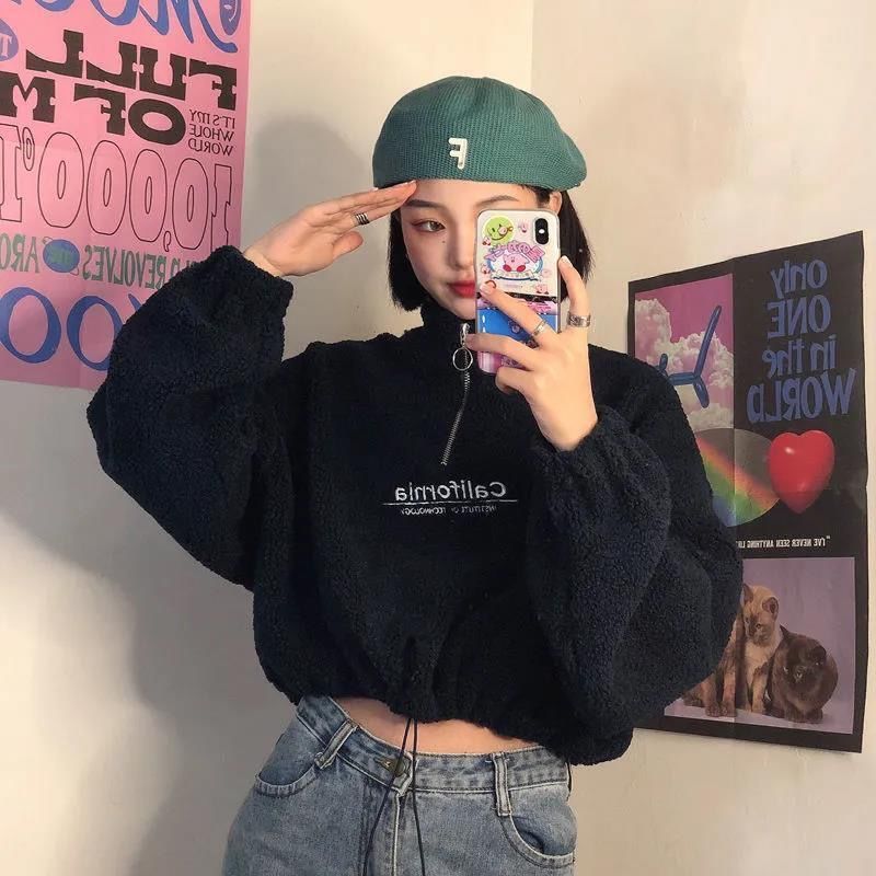 Women's Cozy Acrylic Sweater with Ribbed Cuffs