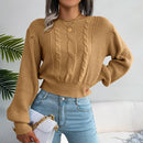 Women's Stylish Soft Sweater with Braided Accents