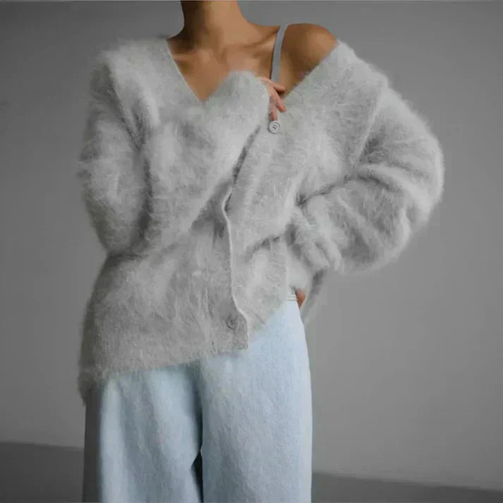 Variant image for Women's Elegant Vegan Cashmere Sweater with V Collar-5
