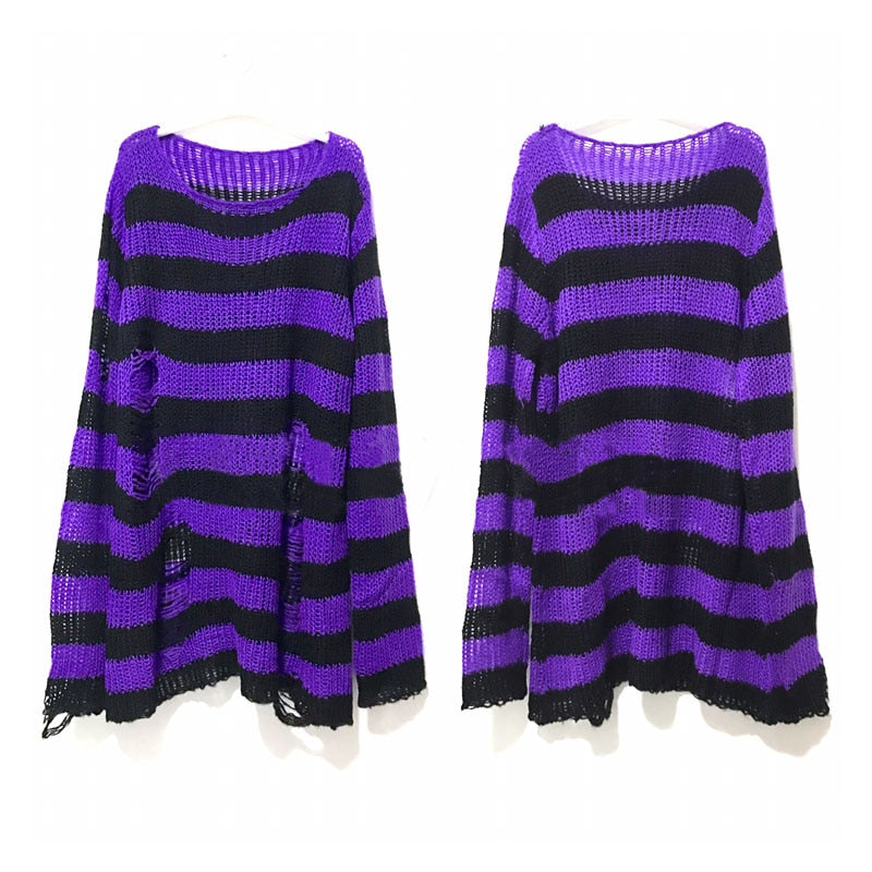 Variant image for Women's Chic Loose-Fitting Sweater with Trendy Cutouts-4