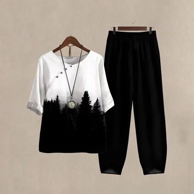 Variant image for Women's Comfortable Soft Fabric Loungewear Set with Versatile Design-9