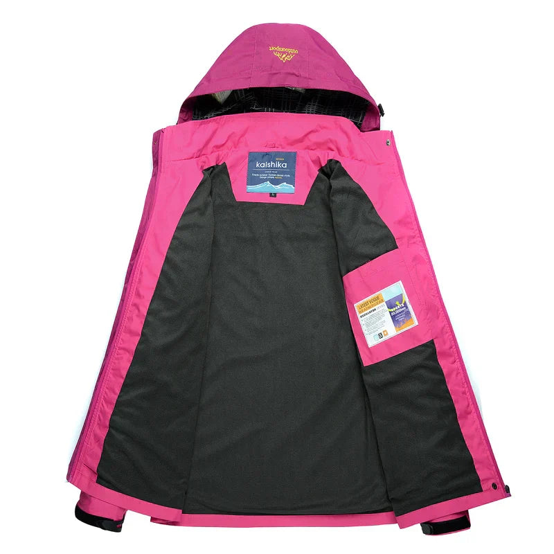 Women's Stylish Waterproof Jacket with Wind Protection