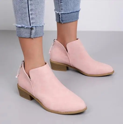 Variant image for Women's Stylish Suede Ankle Boots with Western Charm-28