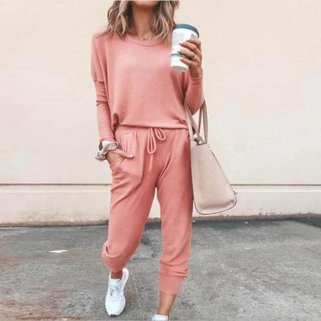Women's Cozy Casual Sweatset with Drawstring