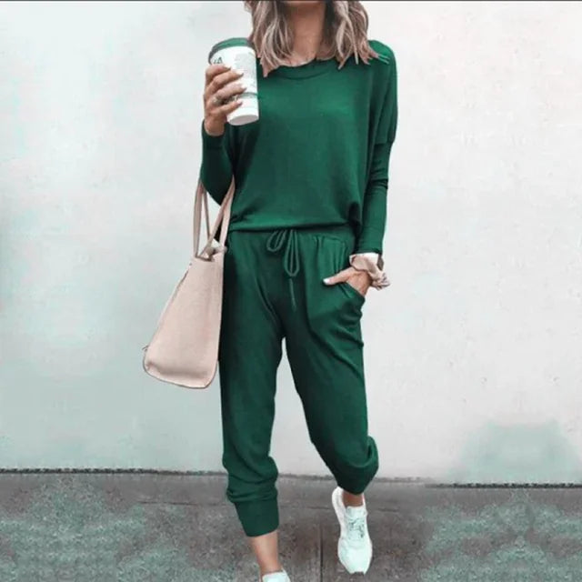 Variant image for Women's Cozy Casual Sweatset with Drawstring-31