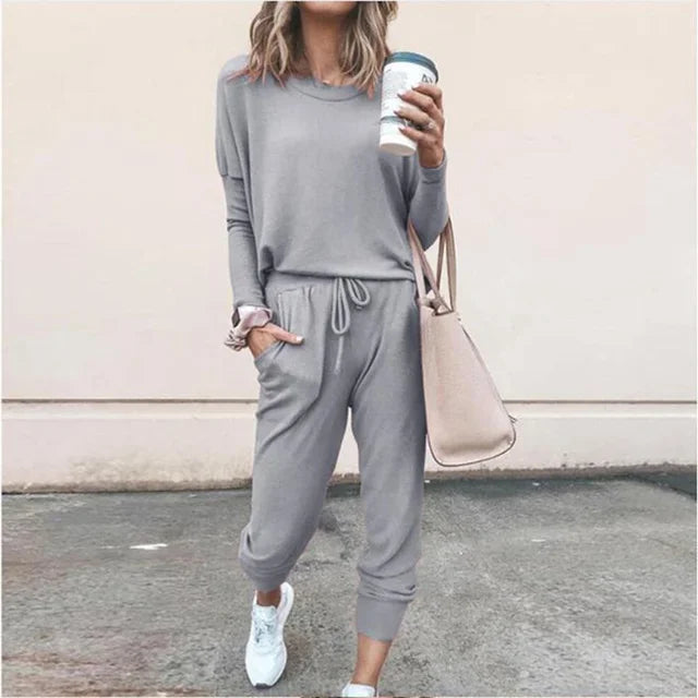 Variant image for Women's Cozy Casual Sweatset with Drawstring-21