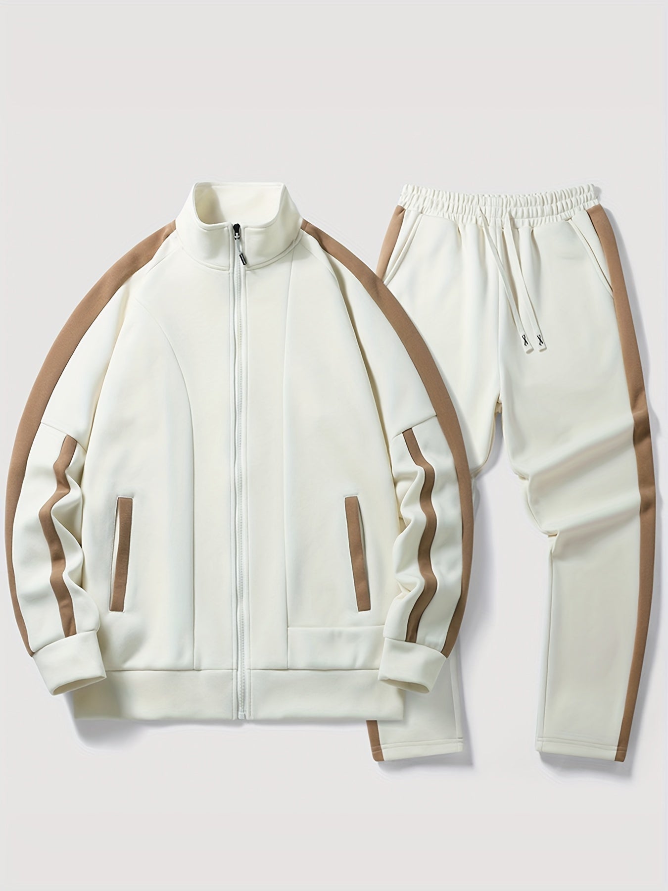 Variant image for Men's Casual Polyester Training Suit with Round Neck Top and Jogging Pants-12