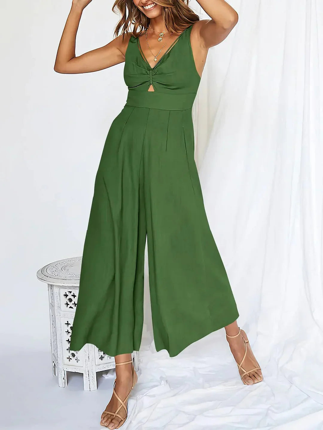 Variant image for Women's Elegant High-Quality Jumpsuit with V-Neck and High Waist-16