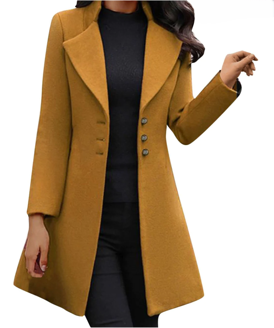 Variant image for Women's Elegant Italian Wool Coat with Long Sleeves-1