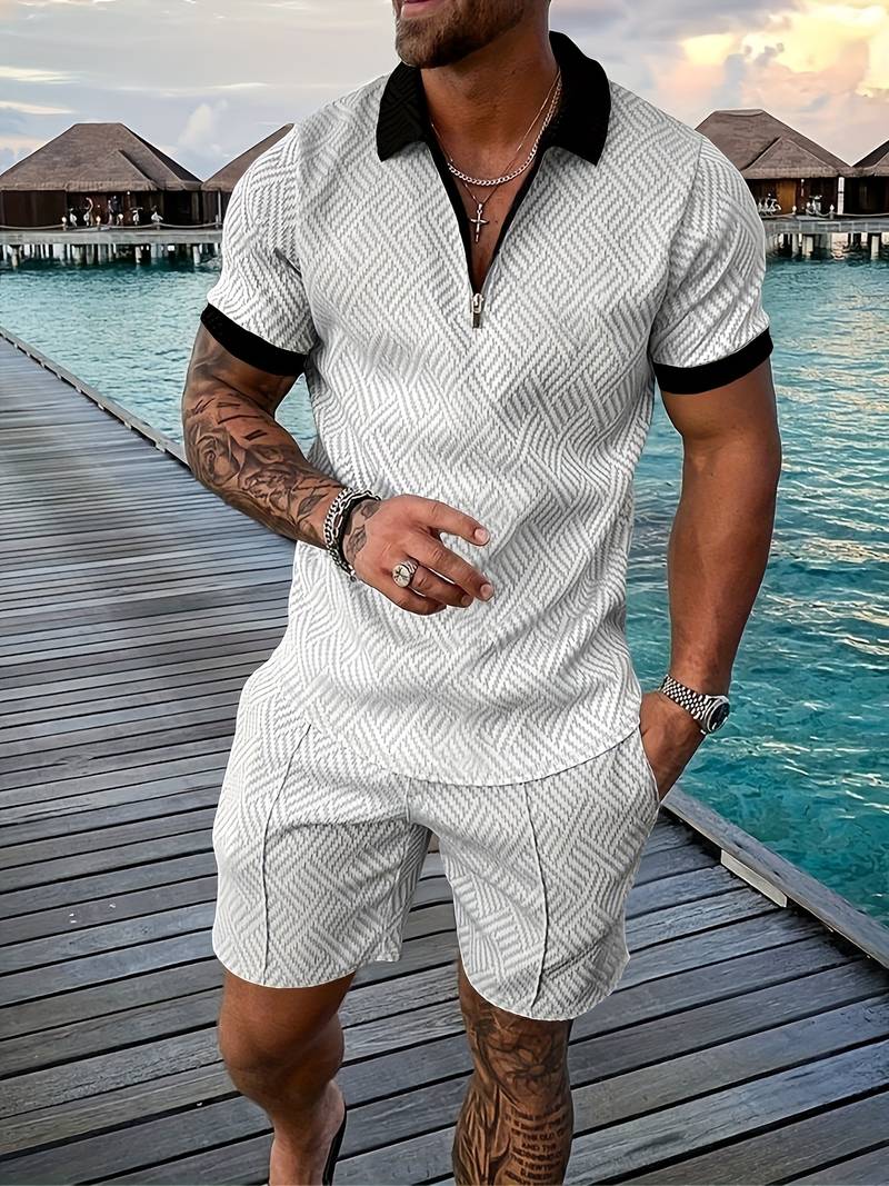 Variant image for Men's Casual Stylish Fabric Outfit with Coordinated Top and Trousers-9