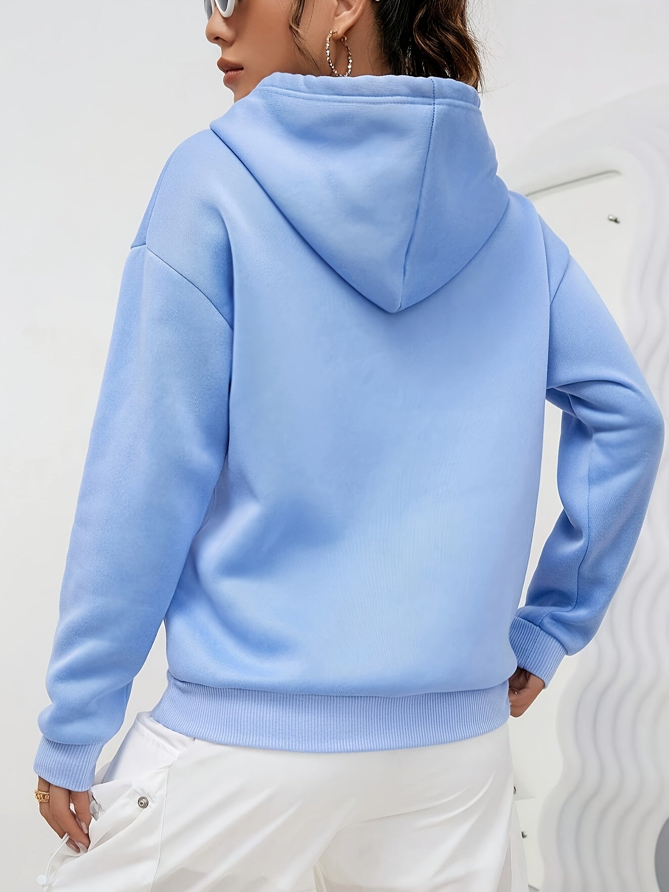 Women's Casual Soft Cotton Oversized Sweatshirt with Heart Print