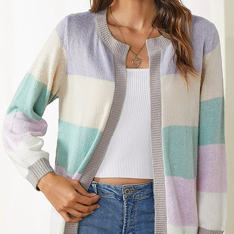 Women's Elegant Lightweight Cardigan Sweater with Button Closure