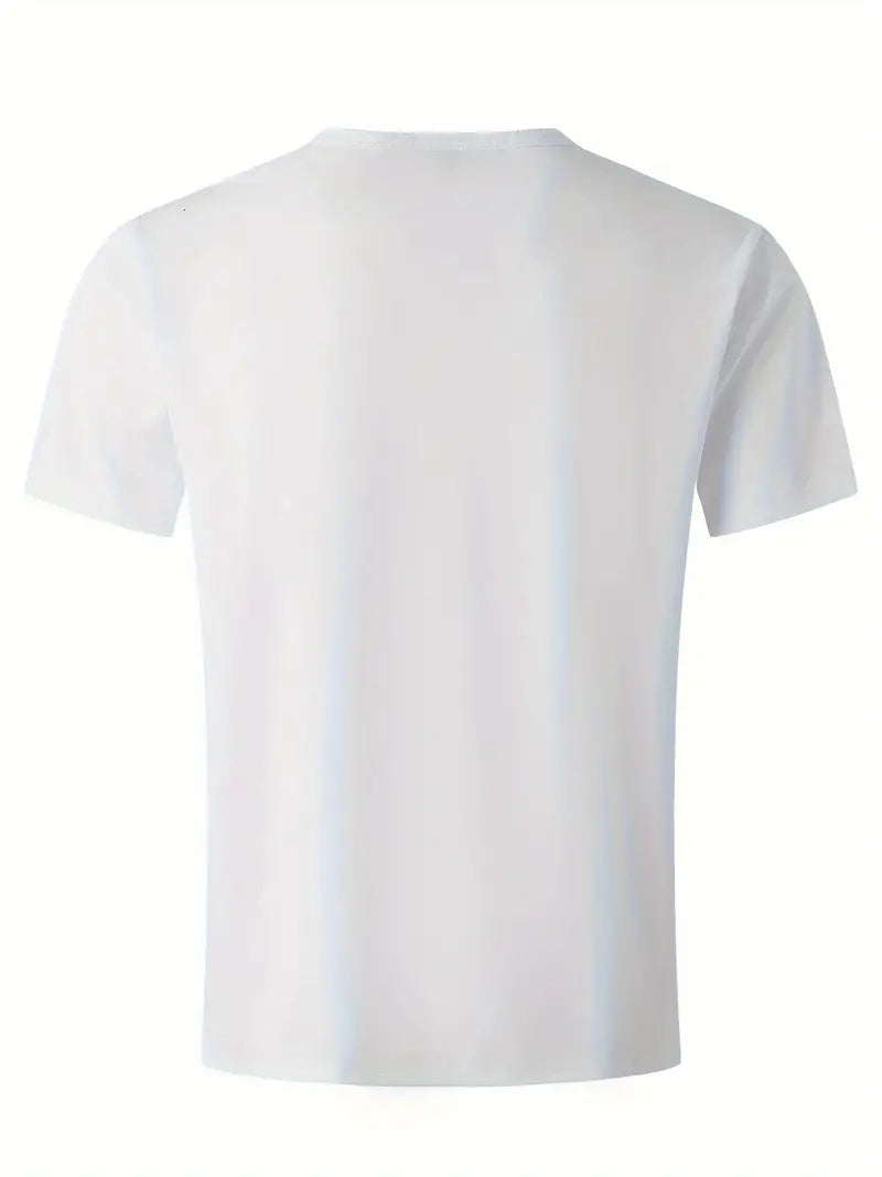 Men's Comfortable Cotton T-Shirt with V-Neck Design