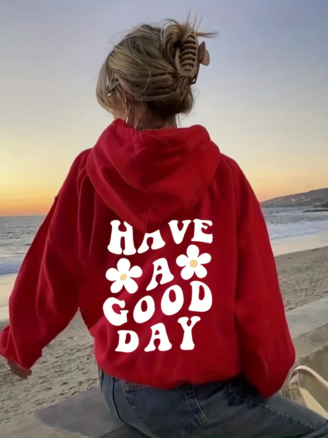 Variant image for Women's Casual Cotton Oversized Sweatshirt with Inspirational Print-16