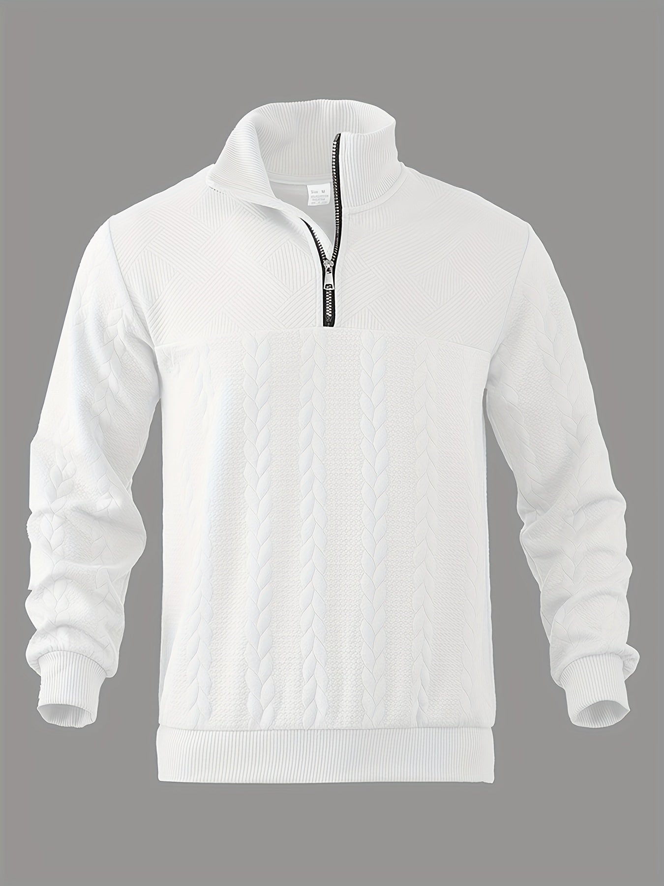 Men's Vintage Casual High Sweater with Stand-Up Collar and Zipper